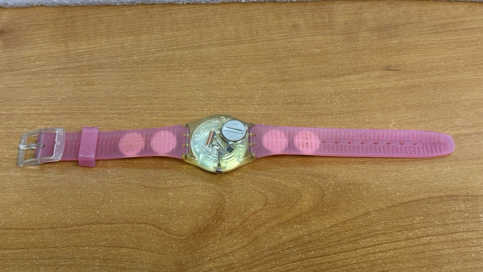 Swatch Pink Candy Watch GE177 White Face Vintage Swiss Original Box Paperwork