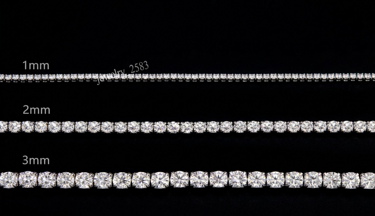 New Arrival 1mm To 3mm Mother Day Real Moissanite Tennis 7.5″ Bracelet 925Silver