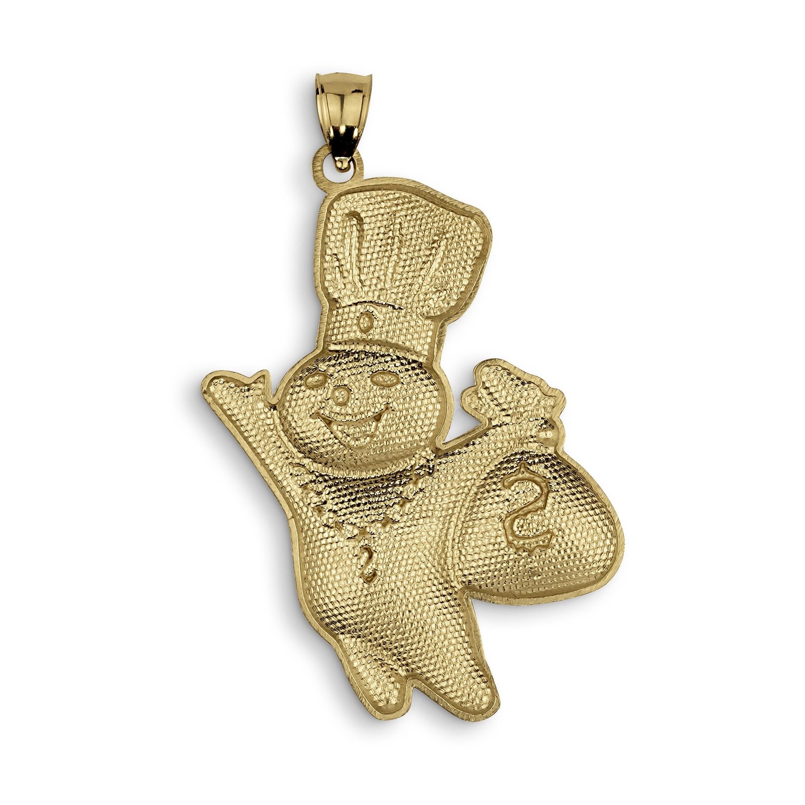 10k Gold Satin Pillsbury Doughboy DC Pendant Necklace
