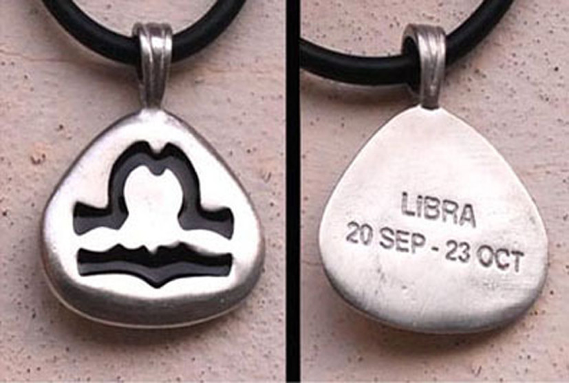 Libra Pendant Horoscope Sign Libra Charm Astrology Jewelry Birth Libra Necklace