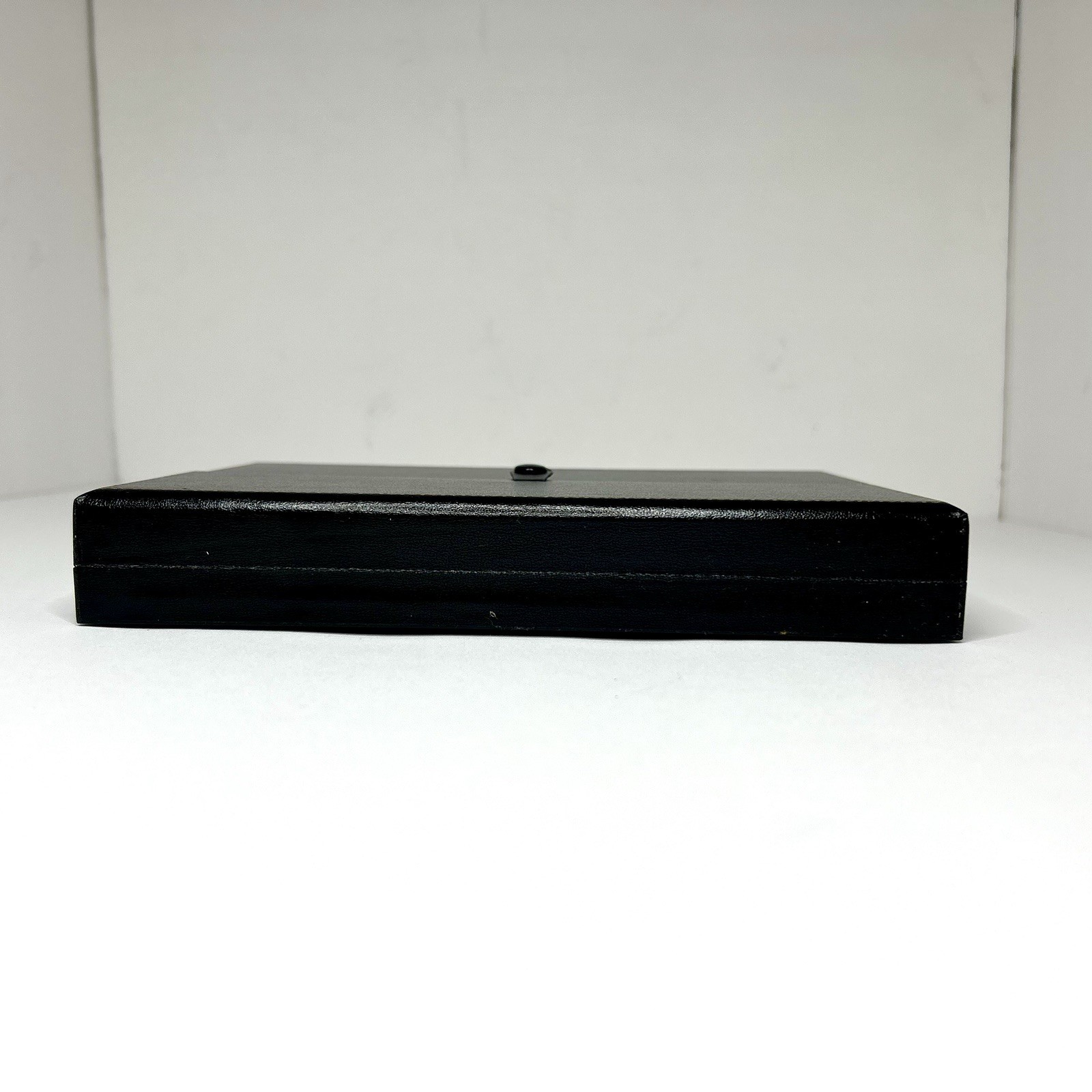 Leatherette Necklace Gift Box Black 2 Door 7.75 X 5.5 in Gold Trim