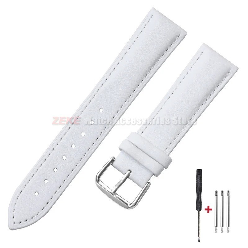 16mm 18mm 20mm 22mm 24mm Genuine Leather Wristband Watch Strap Band Bracelet