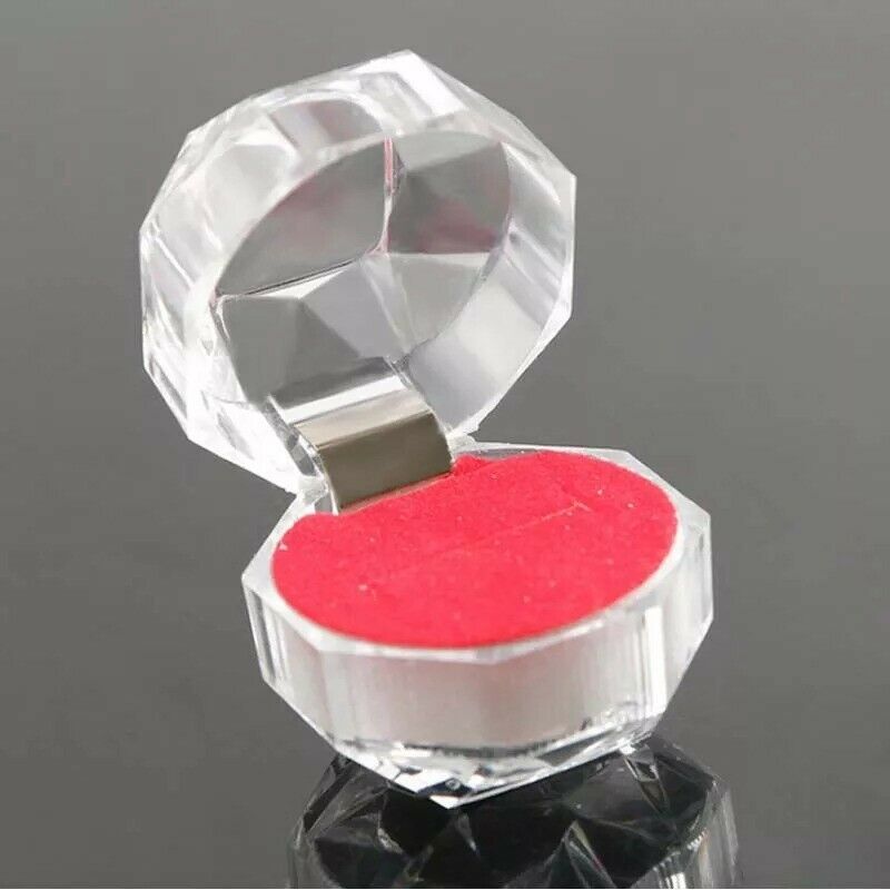 Wholesale 1/5/10/20Pcs Plastic Clear Crystal Jewelry Ring Display Storage Boxes