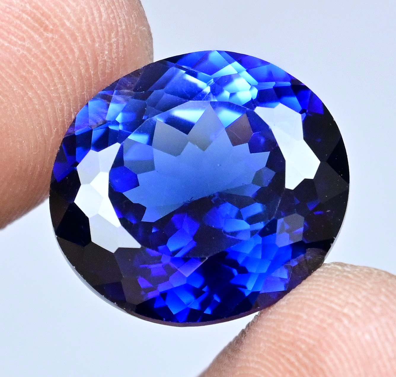 28.25 Ct Natural Ceylon Blue Sapphire Oval Certified Flawless Loose Gemstone