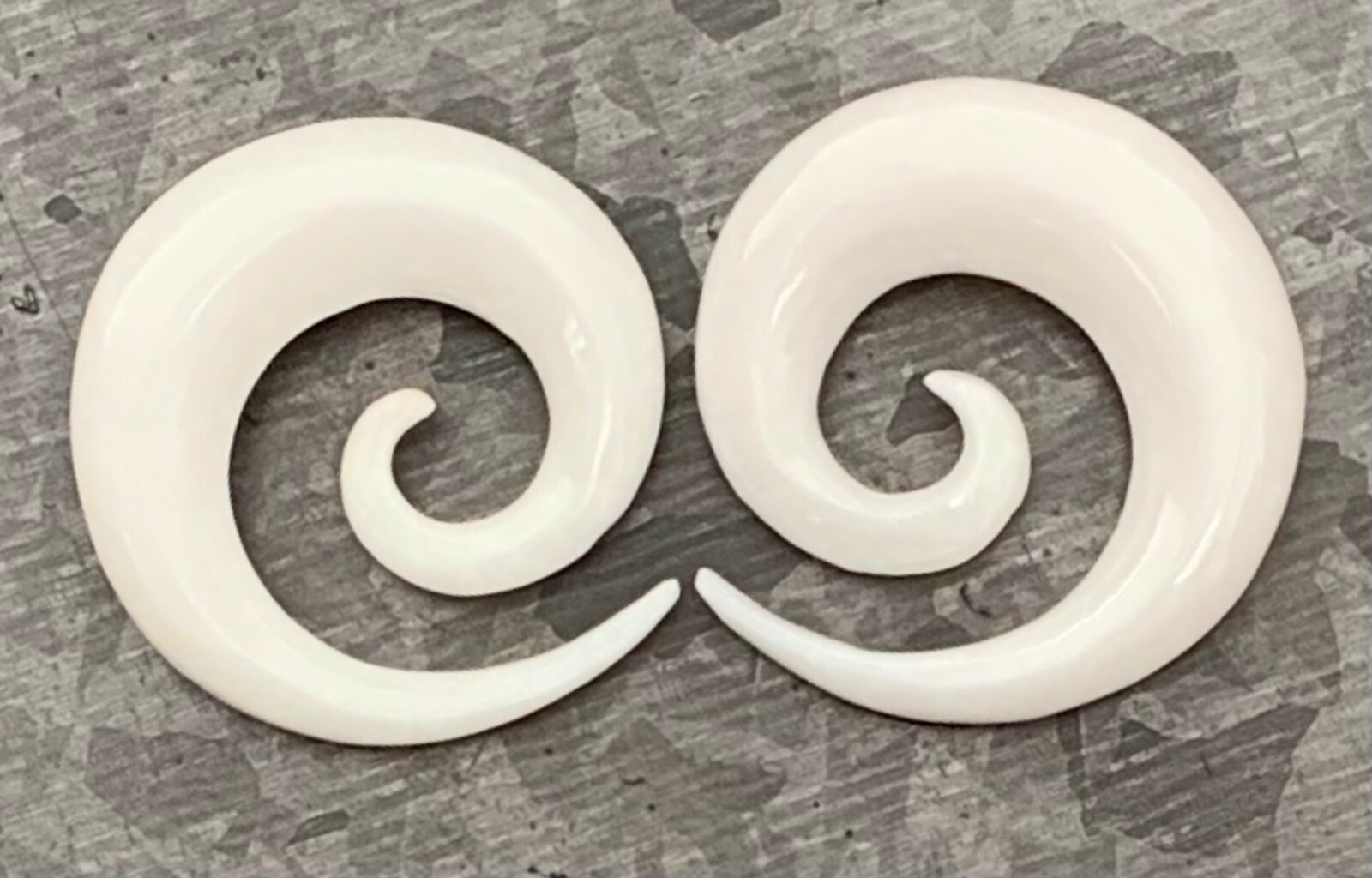 PAIR Buffalo Bone Spiral Tapers Plugs Expanders Organic Gauges Body Jewelry