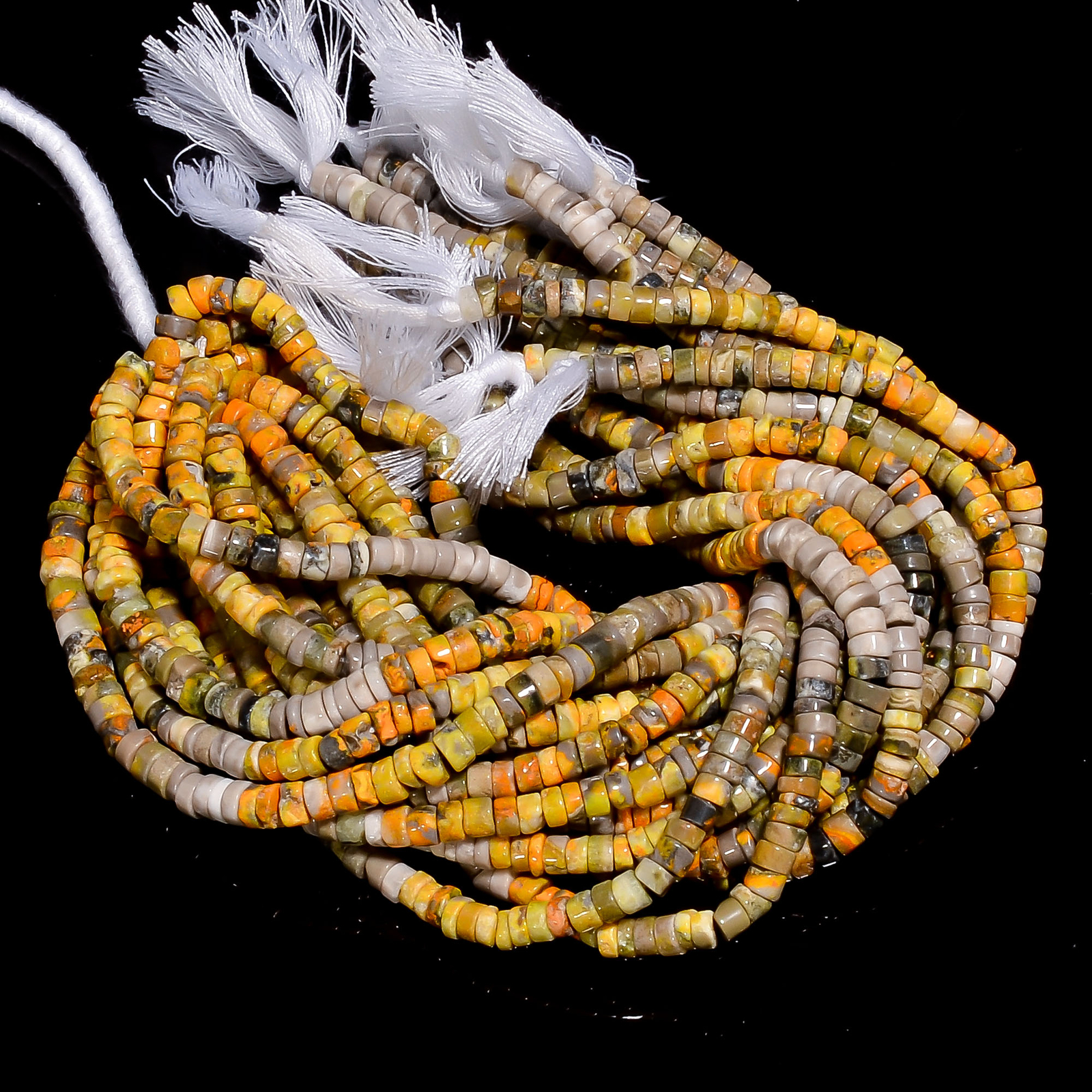 Bumble Bee Jasper Gemstone Rondelle Shape Smooth Beads 5X5X3 mm Strand 8″ EB-348