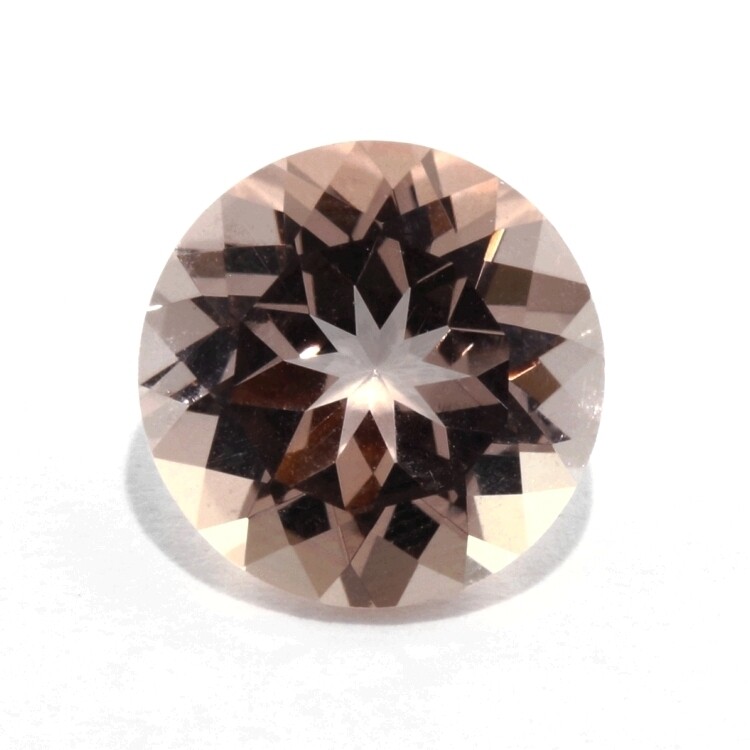 MORGANITE LIGHT PINK-PEACH COLOR 9 MM ROUND CUT ALL NATURAL VVS F-4912