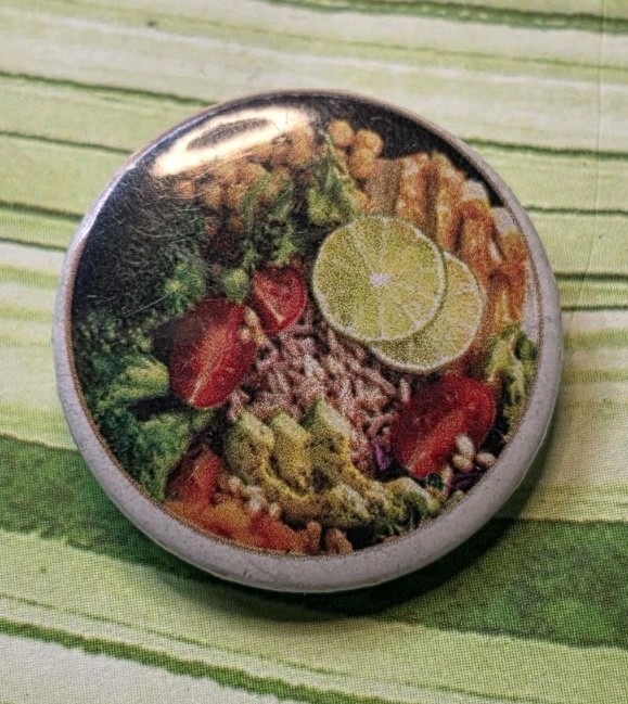 Unique Vintage Produce Fruits And Veggies Plastic Pin