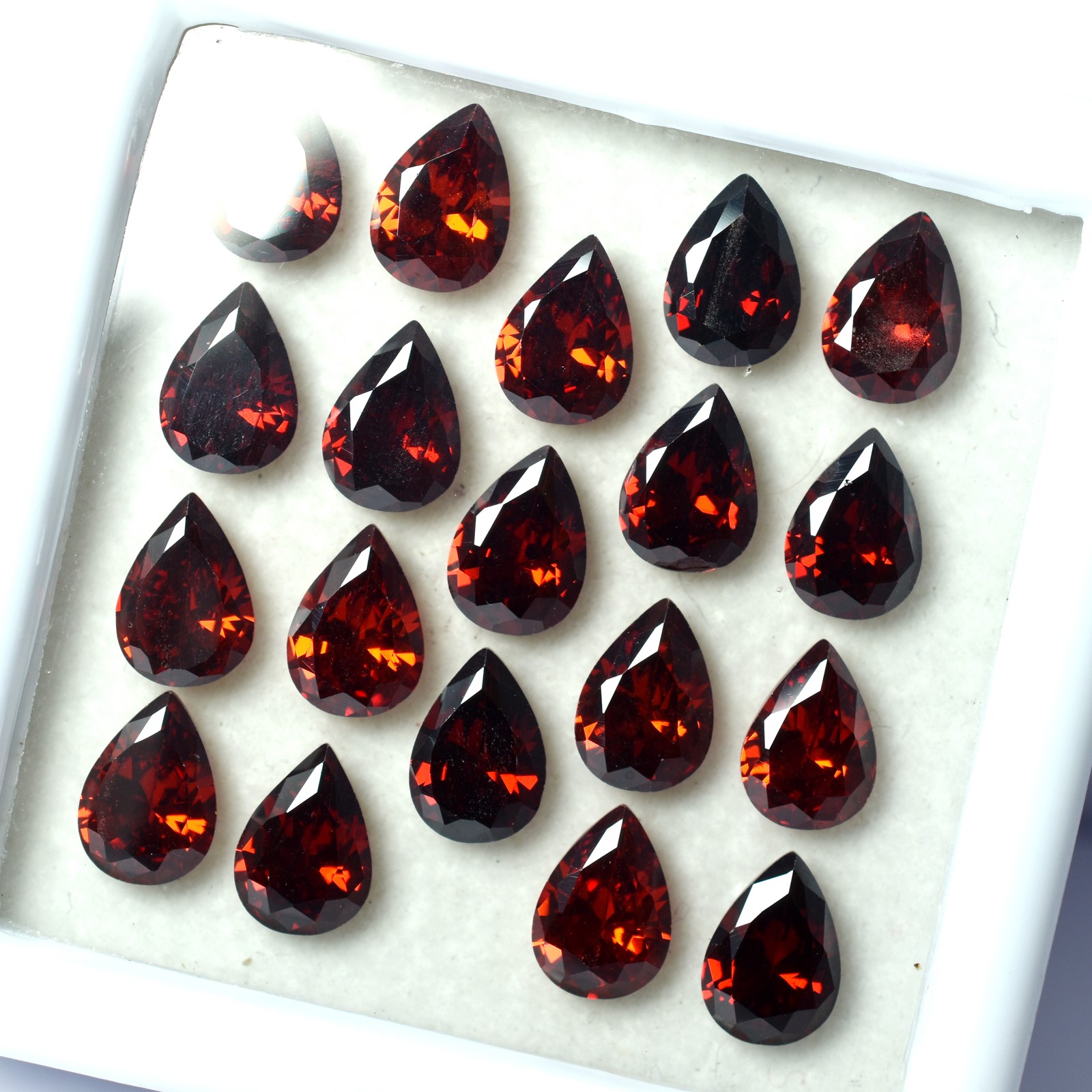 CERTIFIED 6 Pcs Natural Sapphire Orange Pear Cut 7x5mm Loose Gemstone Lot
