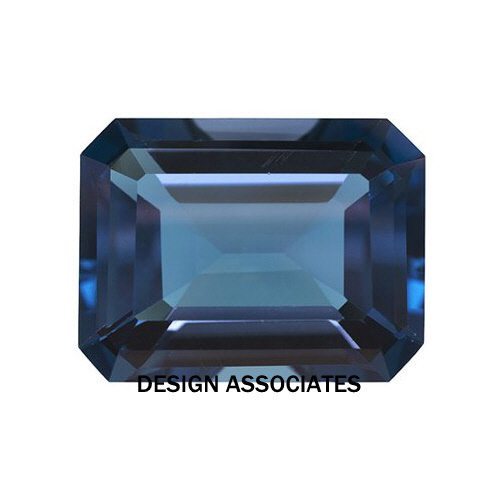 NATURAL LONDON BLUE TOPAZ 7 X 5 MM EMERALD CUT 2 PCS