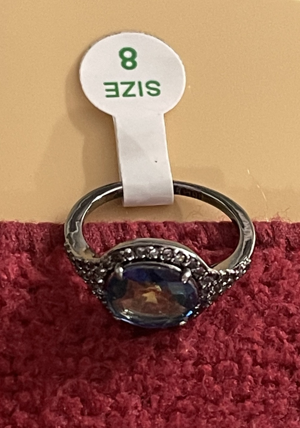 Bomb Party RBP6663 All Season Long Lab Created Blue Green Rainbow Topaz Sz 8