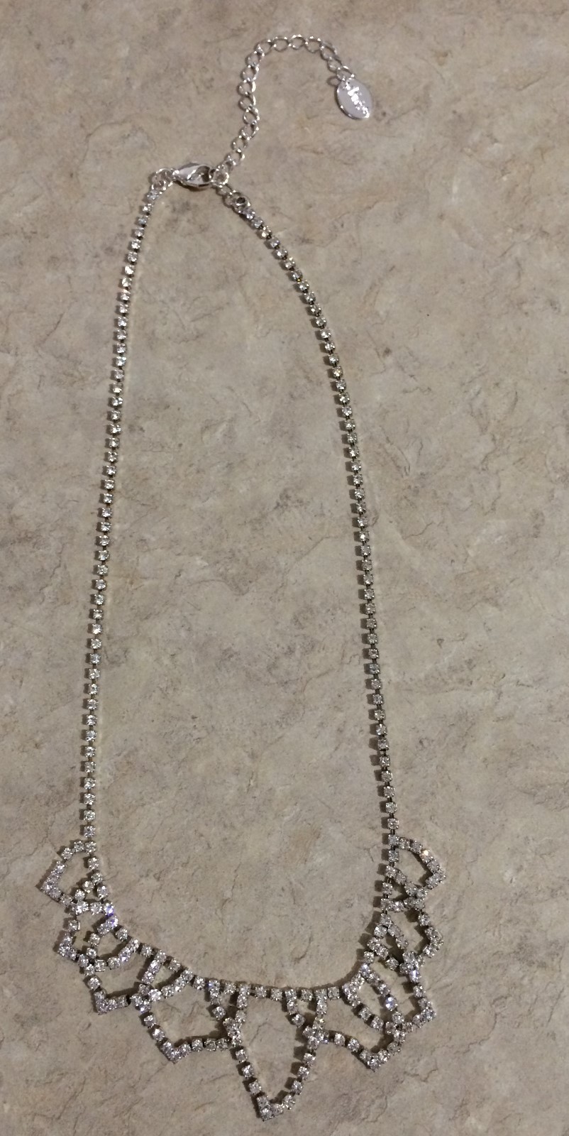 Claire’s Necklace Cubic Zirconium Statement Bib Silver Fashion Jewelry New