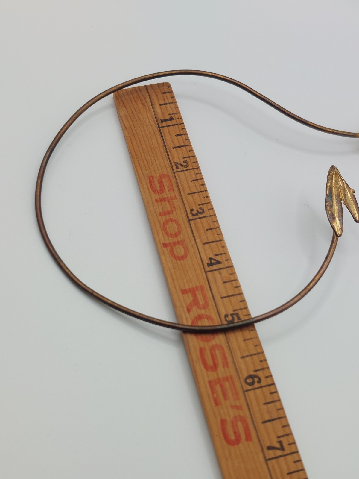 Open Front Gold Torque Collar Necklace Vintage Leaf Earthy Boho Nature Romantic
