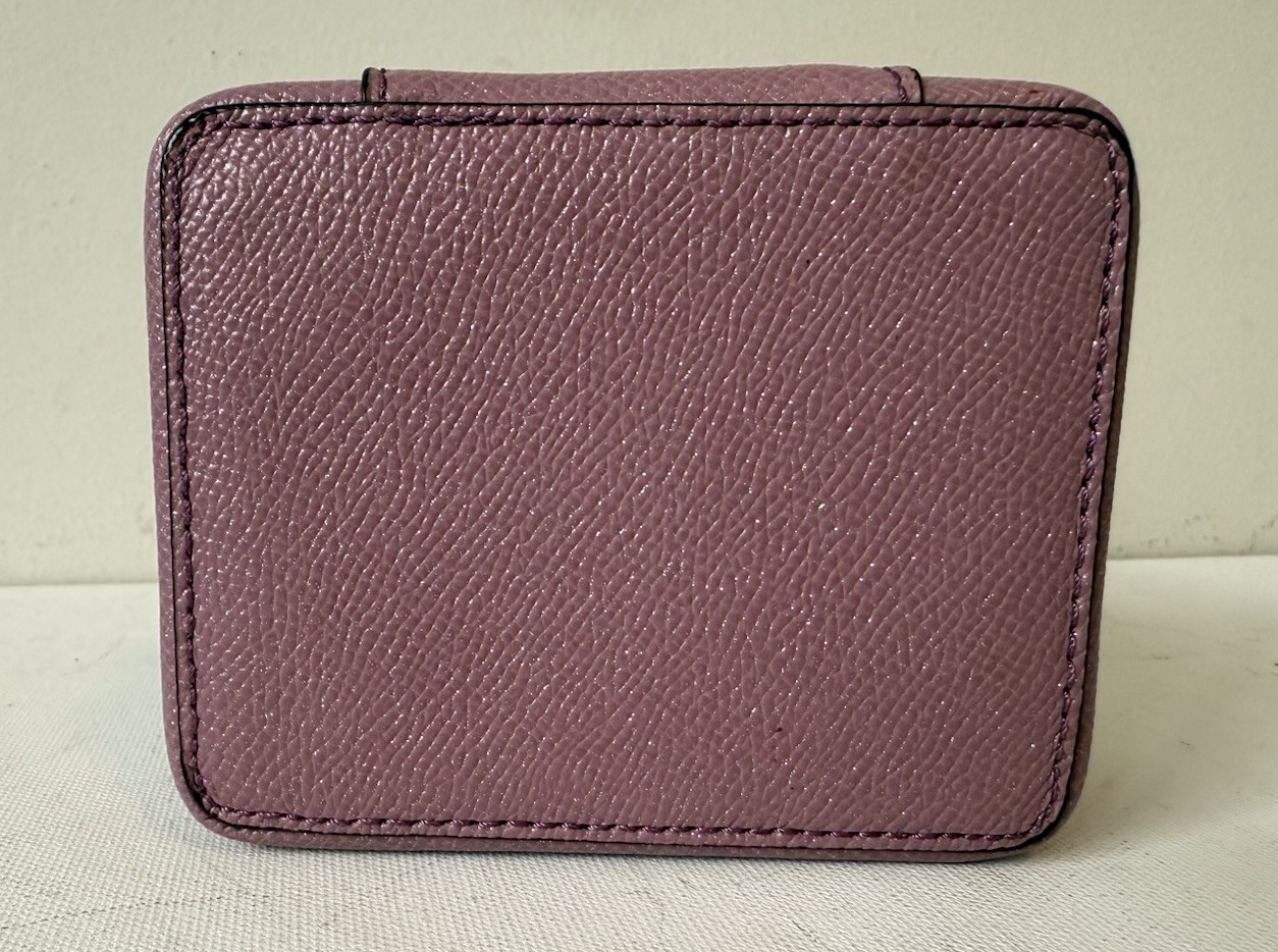 Coach Travel Jewelry Case Purple Pink Metallic Glitter Zip Up