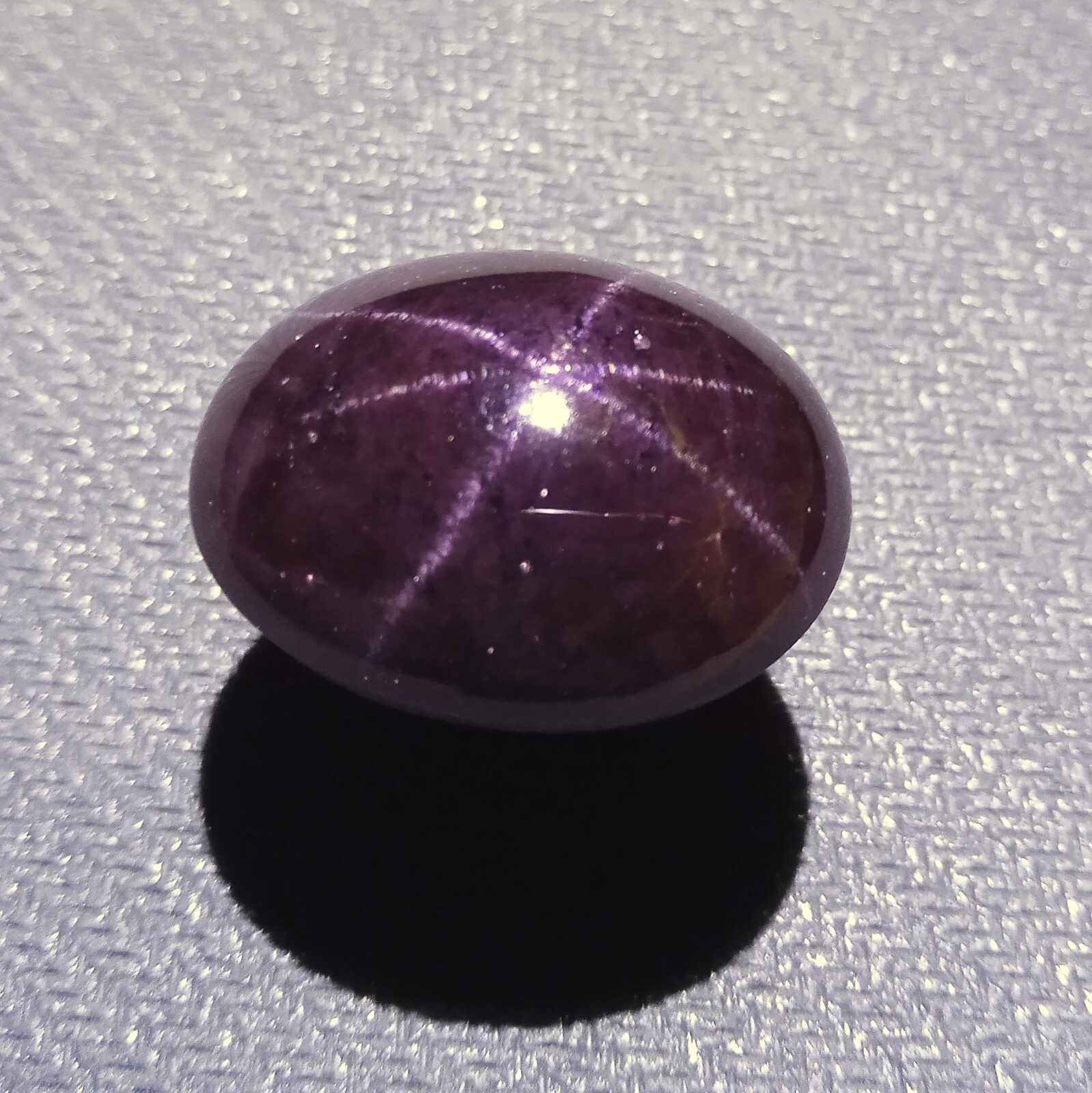 50.5 Ct 24×19.2×9.3 MM Natural 6-Ray Star Purple Red Garnet Star Oval Cabochon