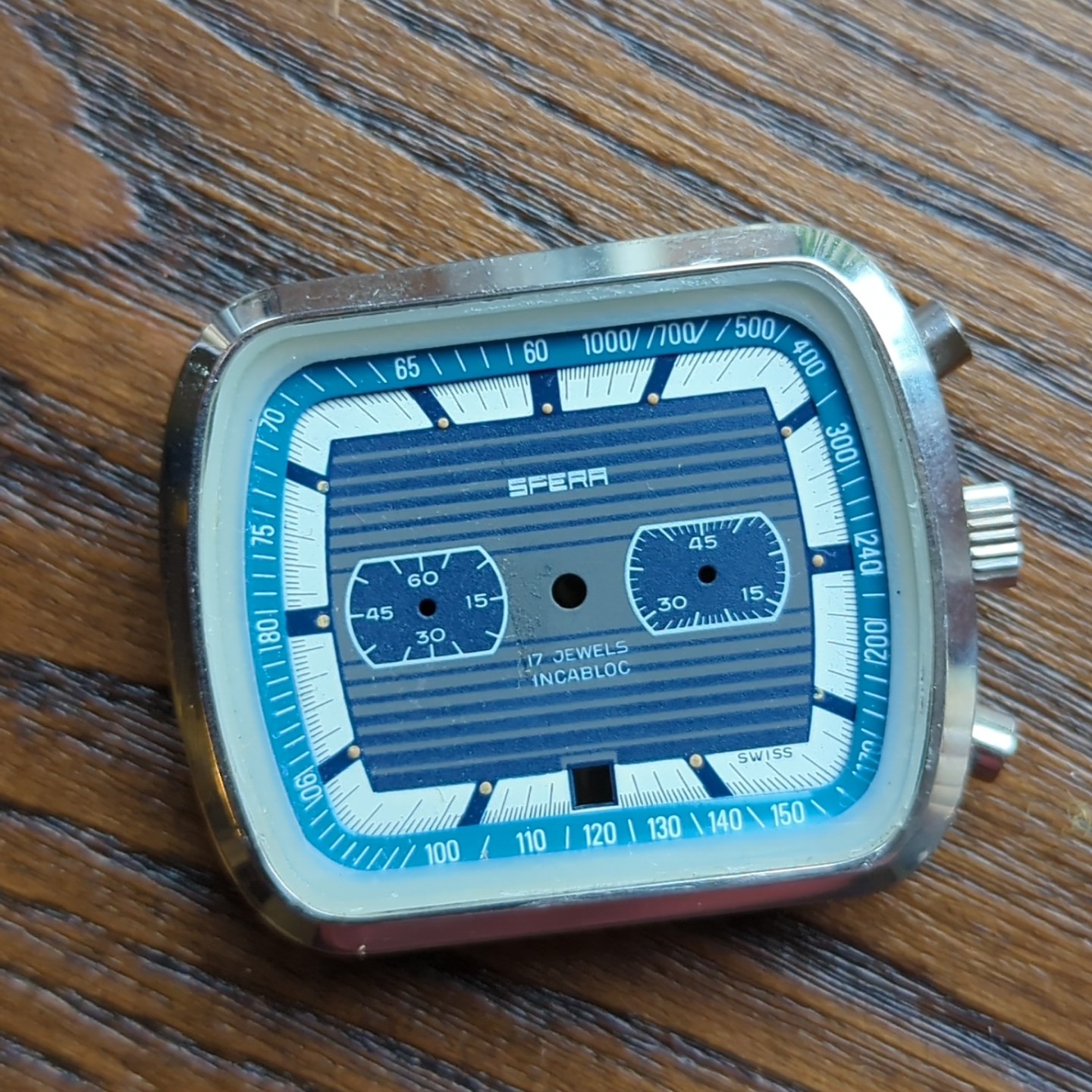 1970s Valjoux 7734 Watch Case Spera Dial, Pushers, Crown Parts (S44)