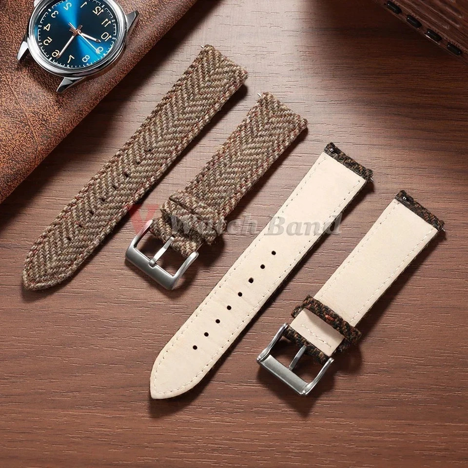 Quick Release Woven Leather Watch Band Nylon Strap 18mm 20mm 22mm