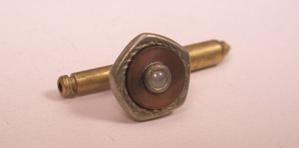 SINGLE (1) 5/16″ Gray Pentagon Mother of Pearl Vintage Formal Tuxedo Stud c135