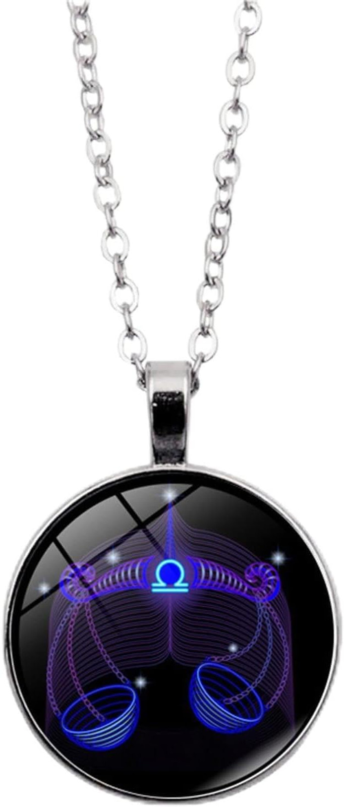 Zodiac Necklace Stainless Steel Ball Chain Astrology Pendant Sign Gift Jewelry