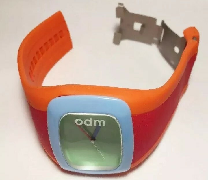Odm Watch Green Face Orange Red Silicone Wide Band Blue Bezel Men Women New