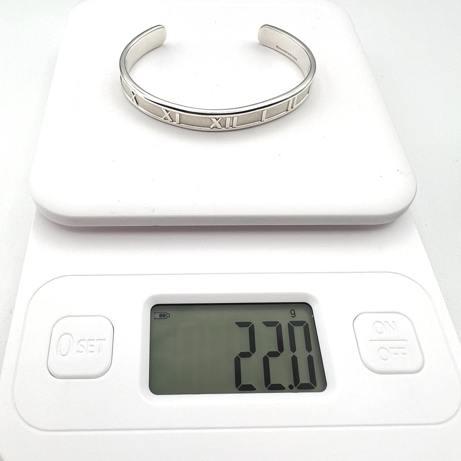 Tiffany & Co Atlas Cuff Bangle 925 Silver 16cm / 6.3in Vintage 1995 Pouch Box