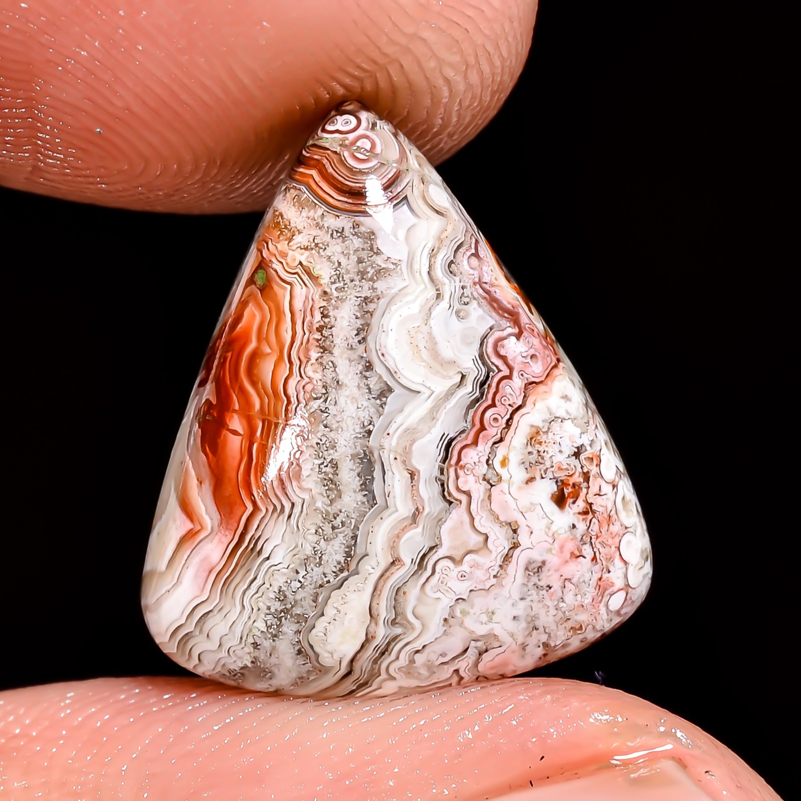 Natural Crazy Lace Agate Pear Shape Cabochon Loose Gemstone 16X13X5 MM 7.5 Cts.