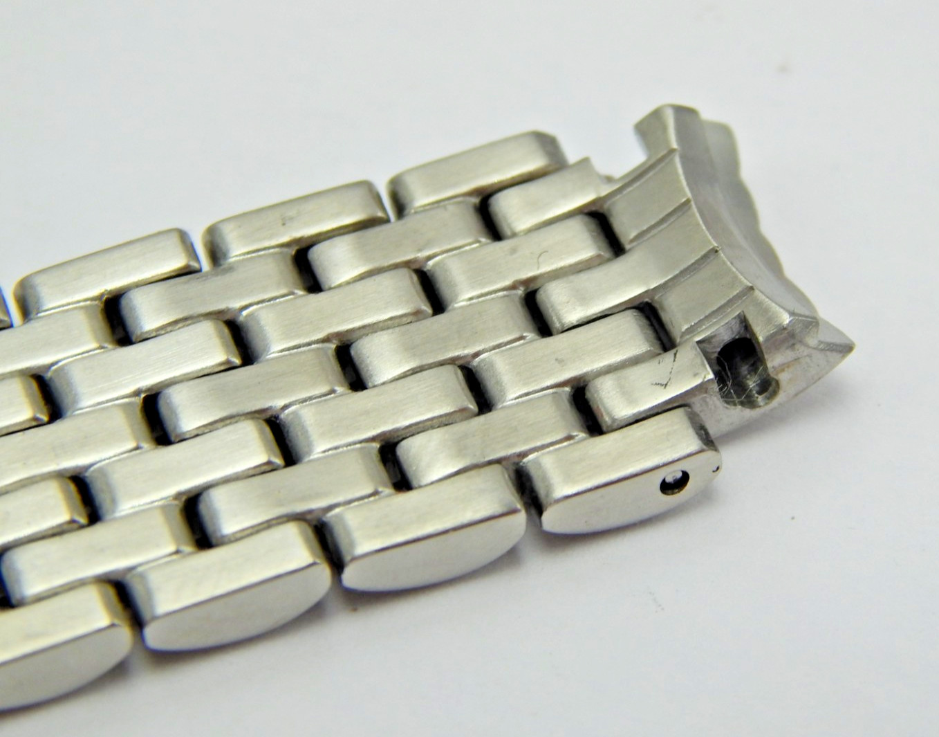 Silver Beads of Rice Butterfly clasp watch band 13mm Center Link Lucien Piccard