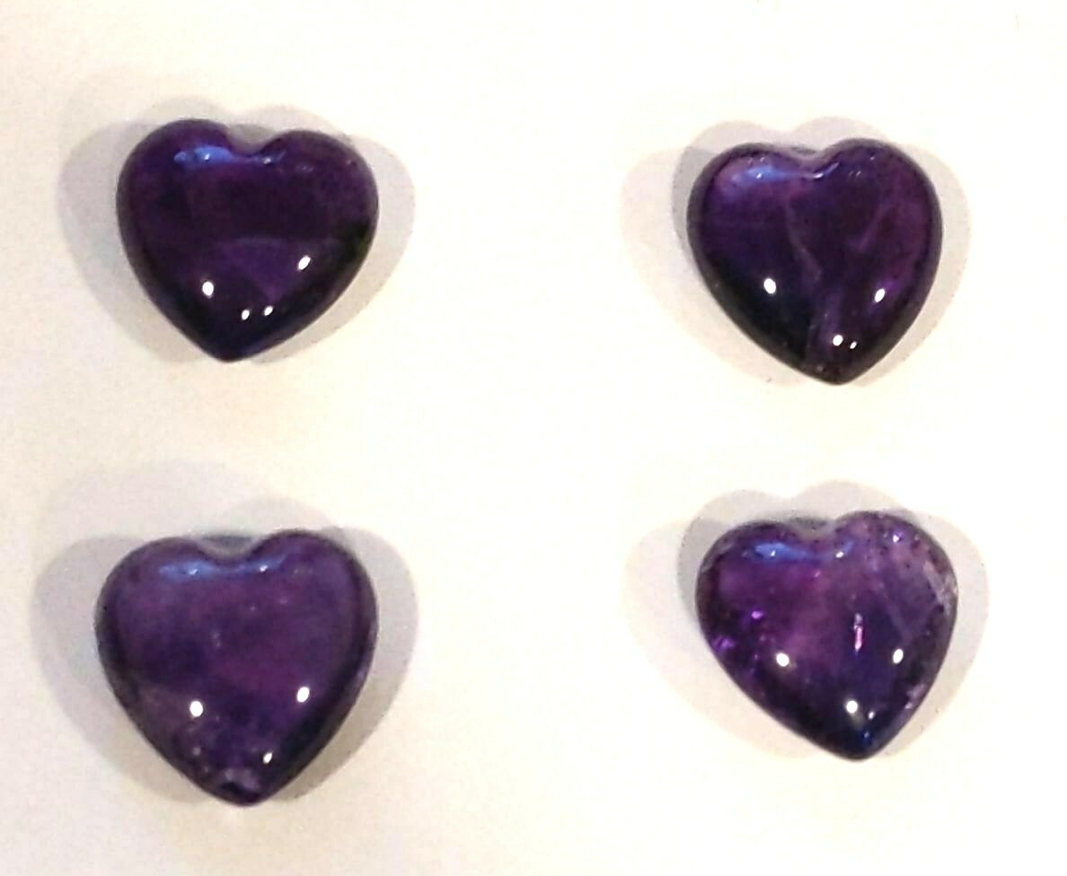 Amethyst Puffy Heart Charm Bead Top Undrilled 11.5 mm x 11.5 mm 1/2″ x 1/2″ S509