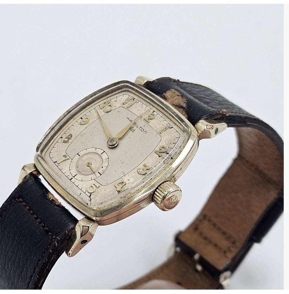 Vintage 1949 Man’s HAMILTON BELDON Two Tone Dial 10k Gold Filled Mechanical Wind