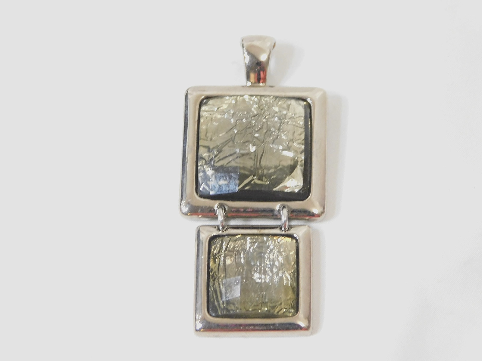 Beautiful Lia Sophia “FLUX” Pendant/Slide, Silver w/Avocado Tone, Unique, NWOT