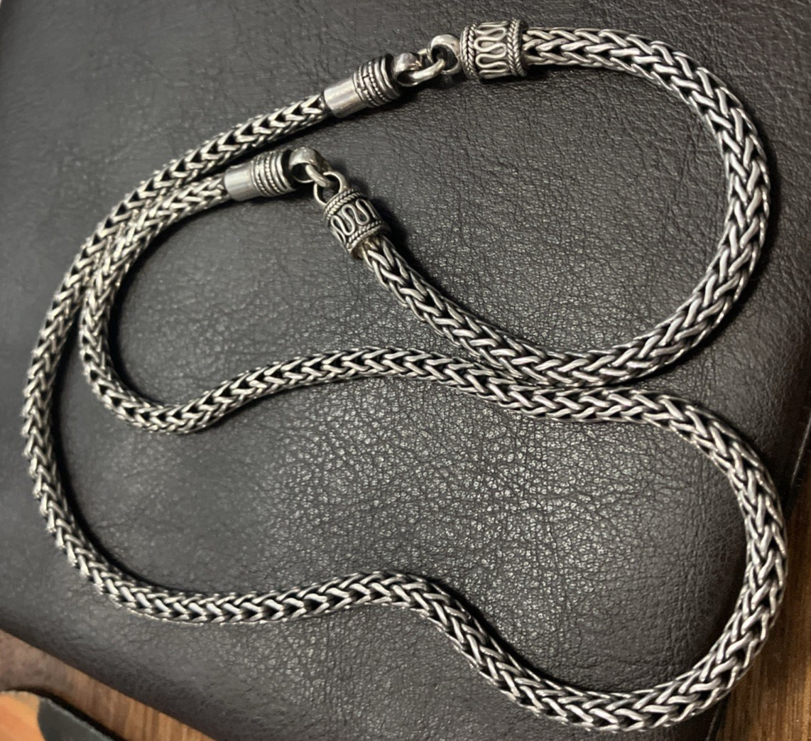Sterling Silver 925 Bali Custom Chain 74grams 24inches Continuous NoClasp/NoLock