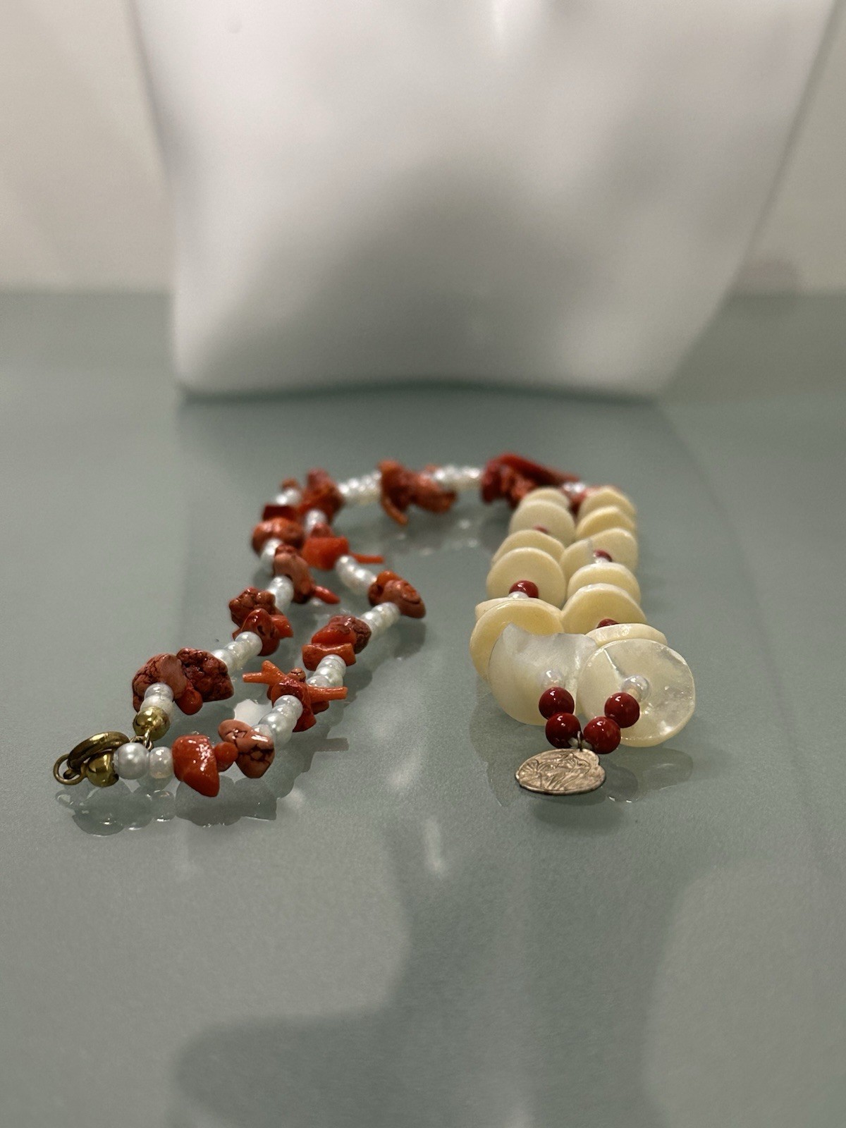 Mother of Pearl Coral Necklace