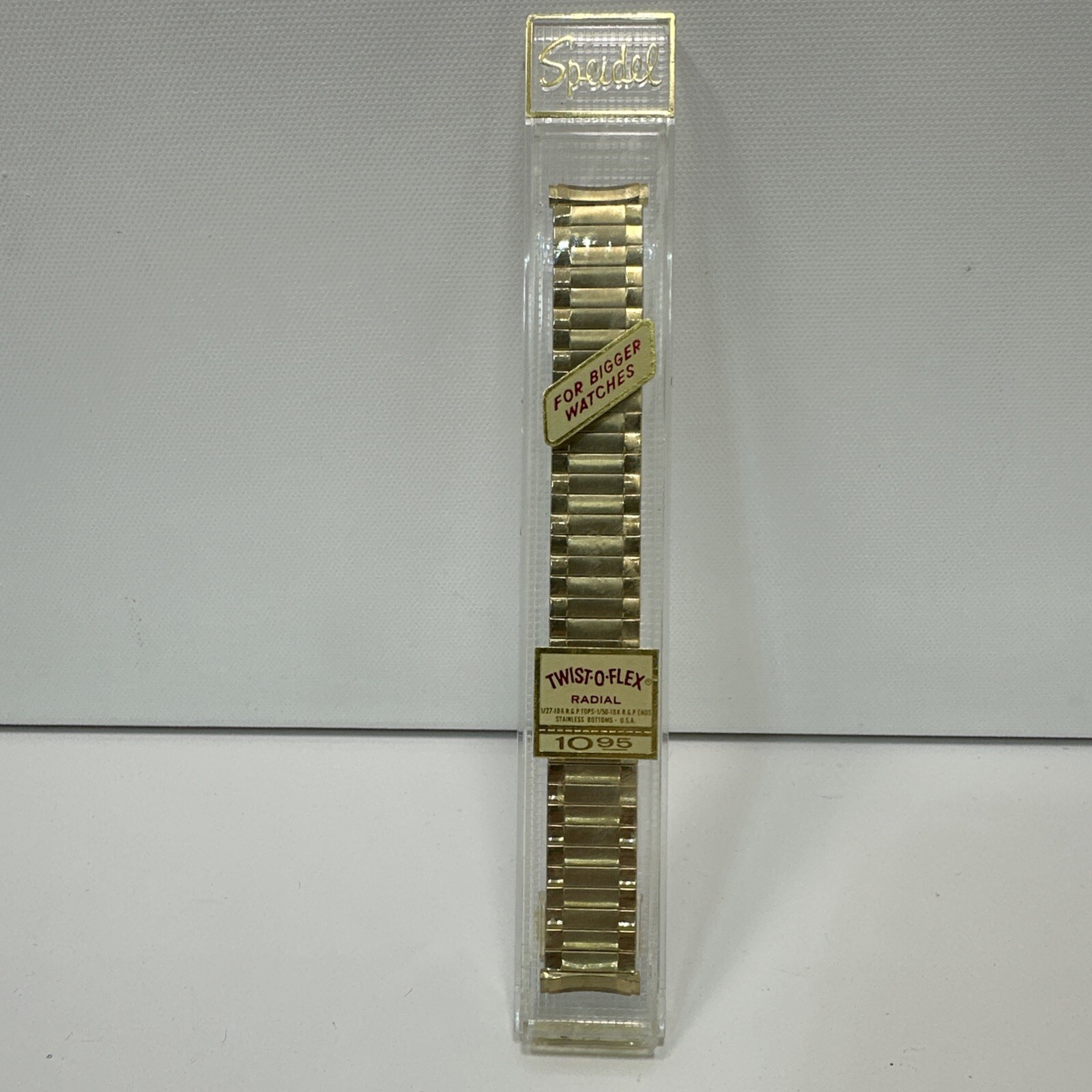 Speidel Twist-O-Flex Mens Expansion Watch Band Long 1243 Yellow Radial NOS