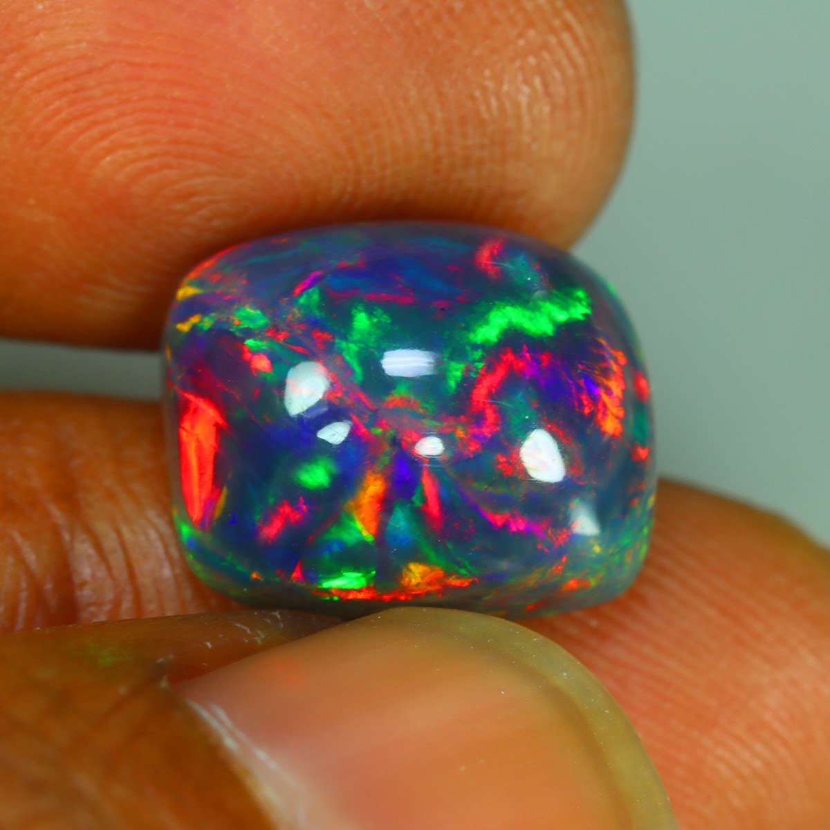5.05 Cts_Marvelous Opal Collection_100 % Natural Top Flash Solid Black Opal