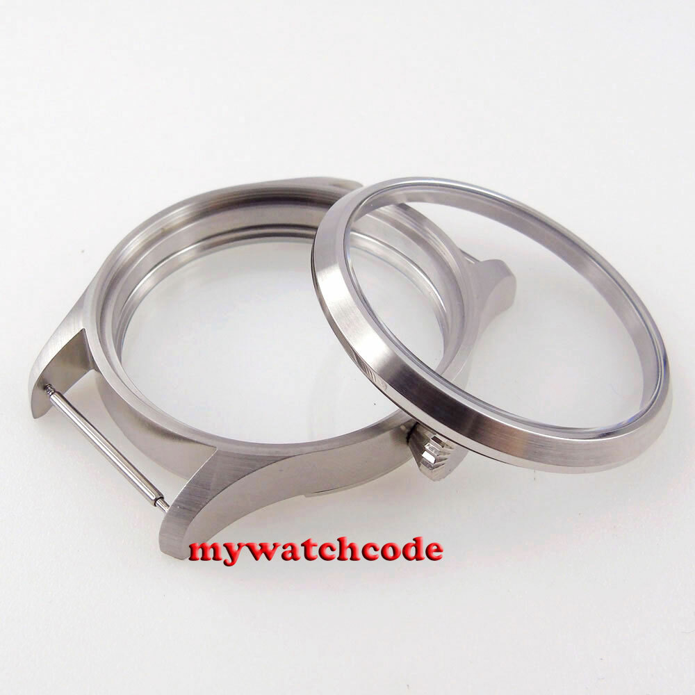 brushed 42mm 316L steel watch CASE fit eta 6498 6497 seagull 3600 3620 movement