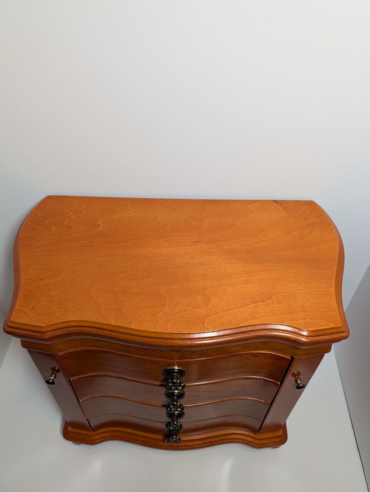 Vintage Solid Wood Jewelry Cabinet – Table Top Armoire 15.5”x13”x8.25” Nice!