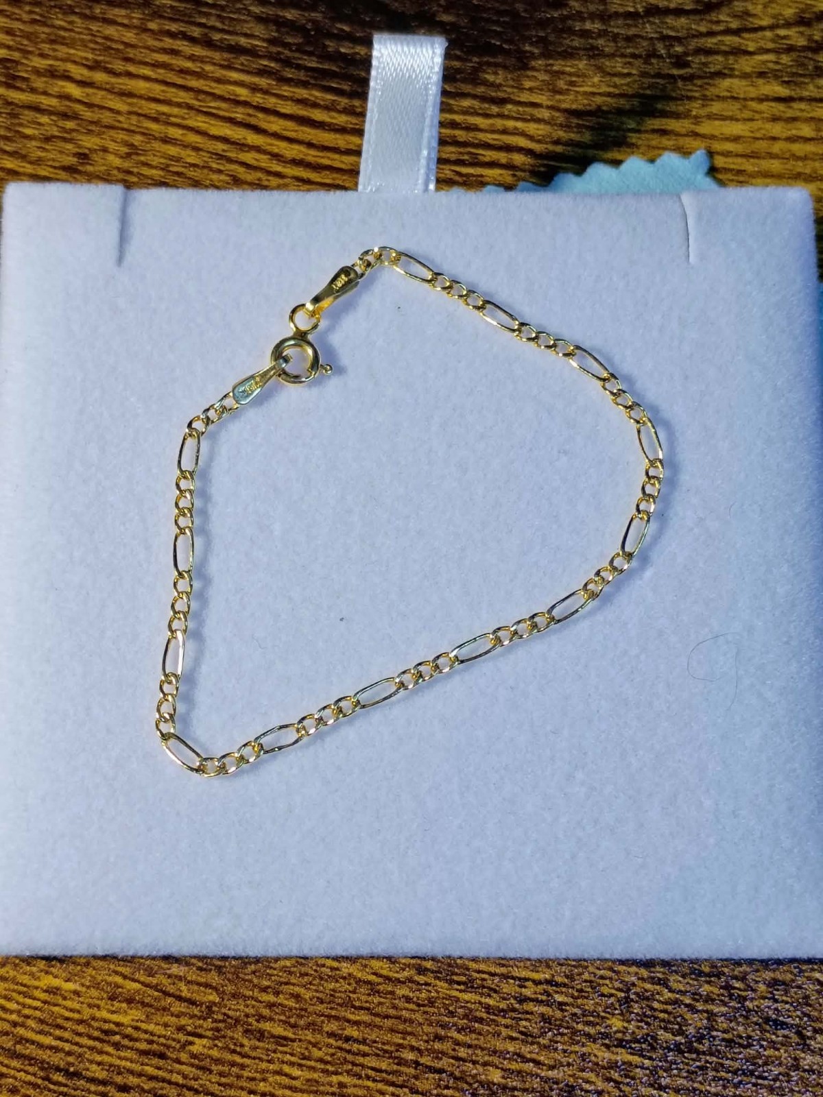 10K Yellow Gold Figaro Link Chain Bracelet – 6 Inches / 0.7g / Spring Ring Clasp