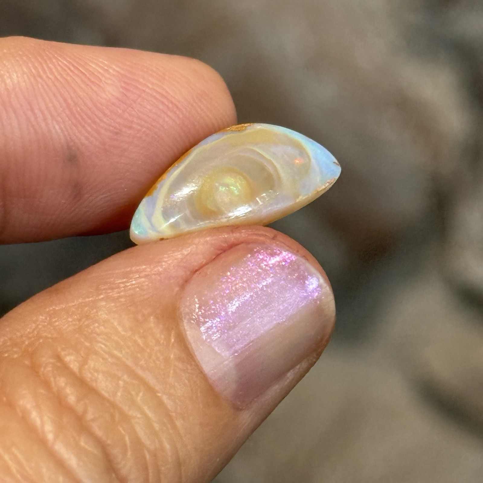 4.15ct 19×8.4x4mm Unique Australian Crystal Pipe Boulder Opal Cabochon Gem