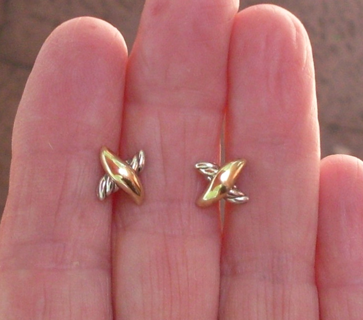Current Item David Yurman Petite X Earrings – DY Backs – 18K Gold Posts