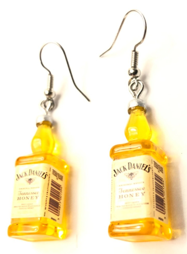 Earrings Mini Jack Daniel’s Bottle Tennessee Honey Whiskey Novelty Barware