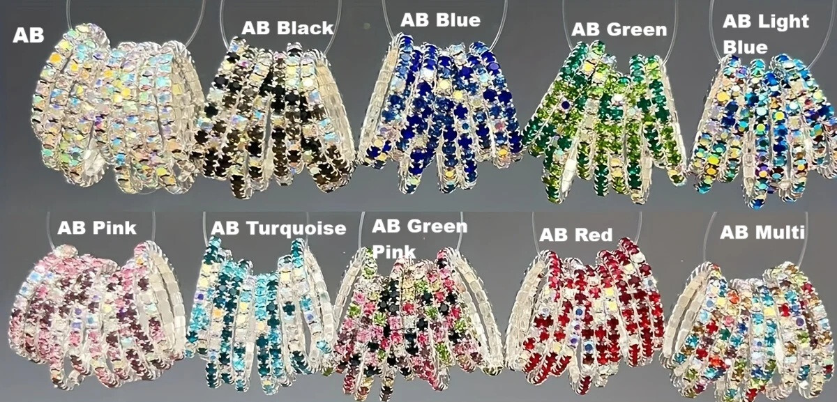Silver Or Gold Plated 1 Row Stretch Crystal ToeRing Available In VariousColours