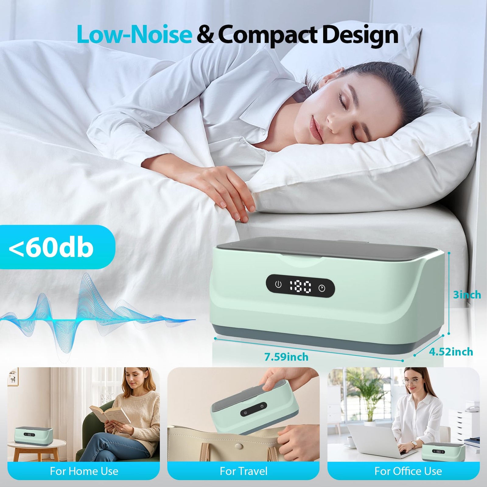 Ultrasonic Jewelry Cleaner, 48Khz Sonic Cleaner for Home Travel