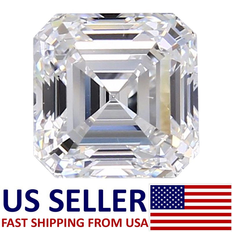 7.00mm White Loose Moissanite Stone D Color Asscher Cut VVS Pass Diamond Test