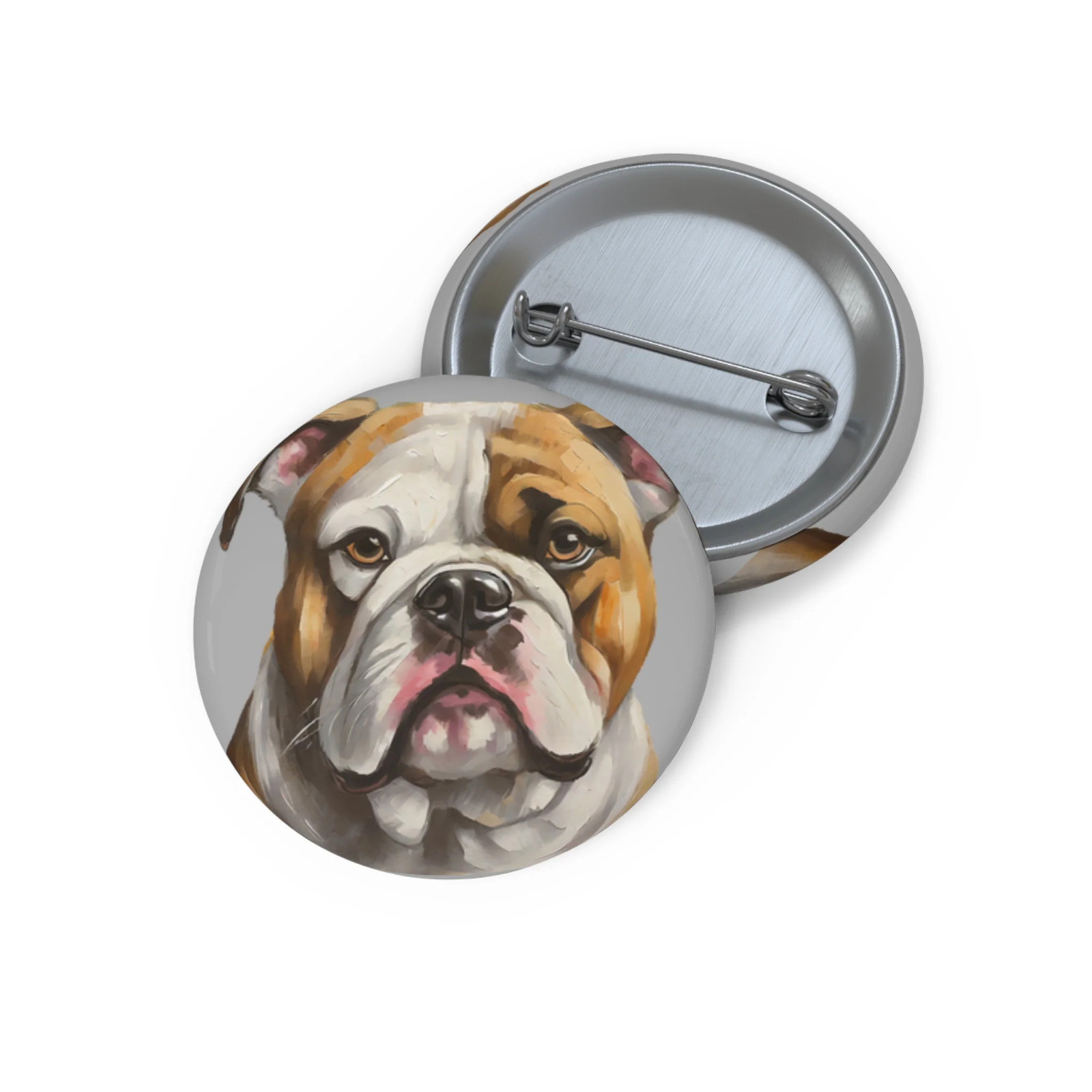 American Bulldog Metal Pinback Buttons