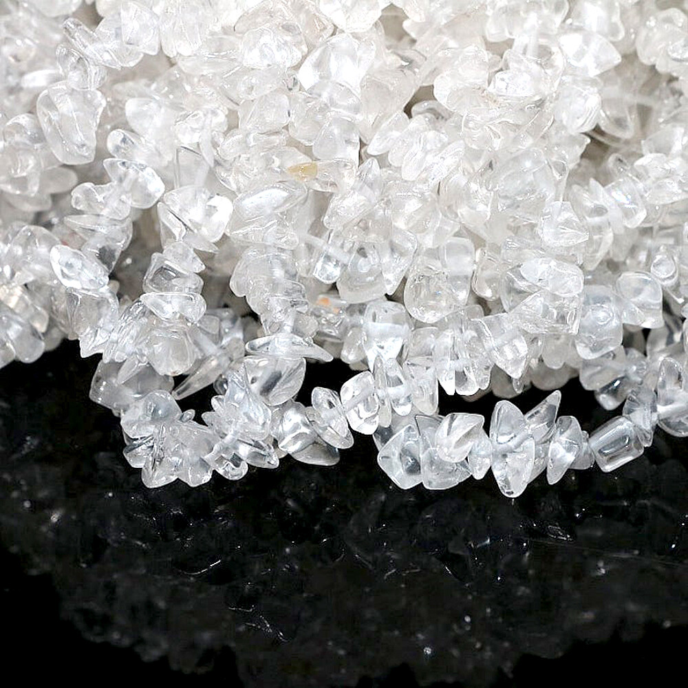 Natural Gemstones Clear Crystal Quartz Chip Beads 32″ Full Strand Jewelry Making