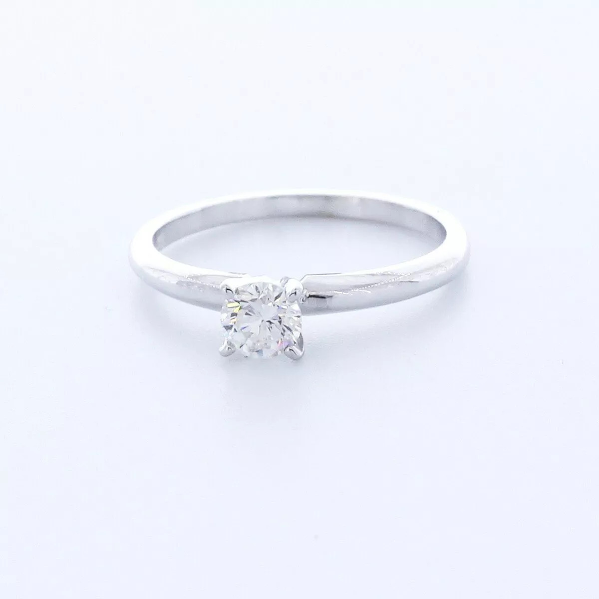 Solitaire Engagement Ring 14K Gold Classic 0.58 CT Round Lab-Grown Diamond D VS2