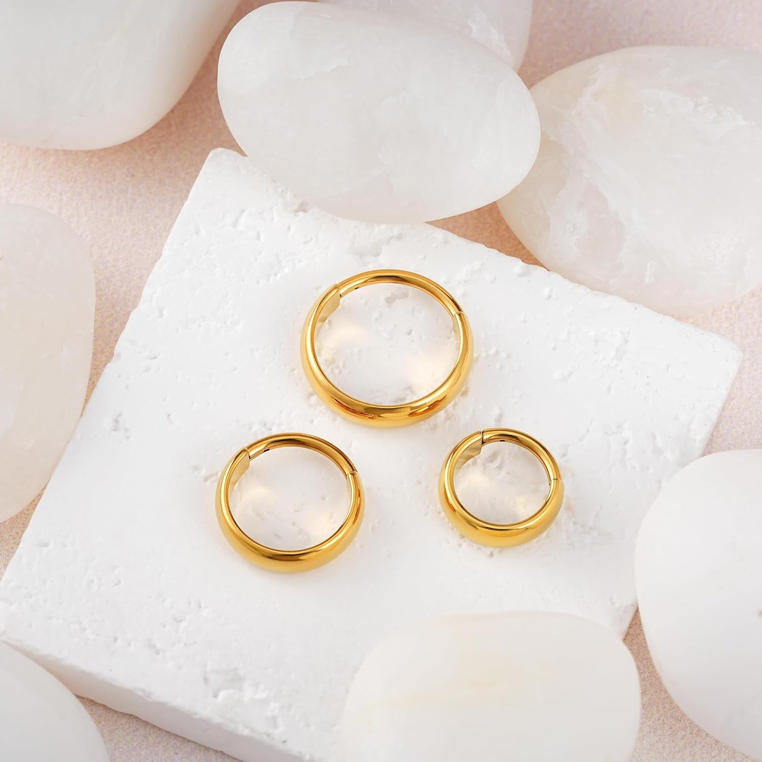 1 Pair Wide Chunky Conch Clicker Rings Cartilage Hoop Earrings Earlobe Nose Pier