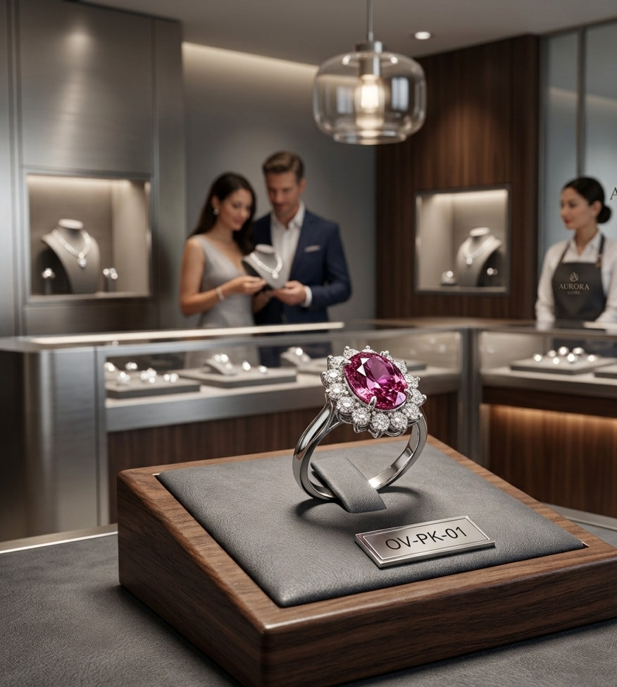 Natural Pink Sapphire & Diamond Wedding Gift Ring 14k White Gold 6 (Import Free)