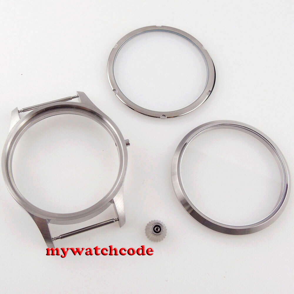 brushed 42mm 316L steel watch CASE fit eta 6498 6497 seagull 3600 3620 movement