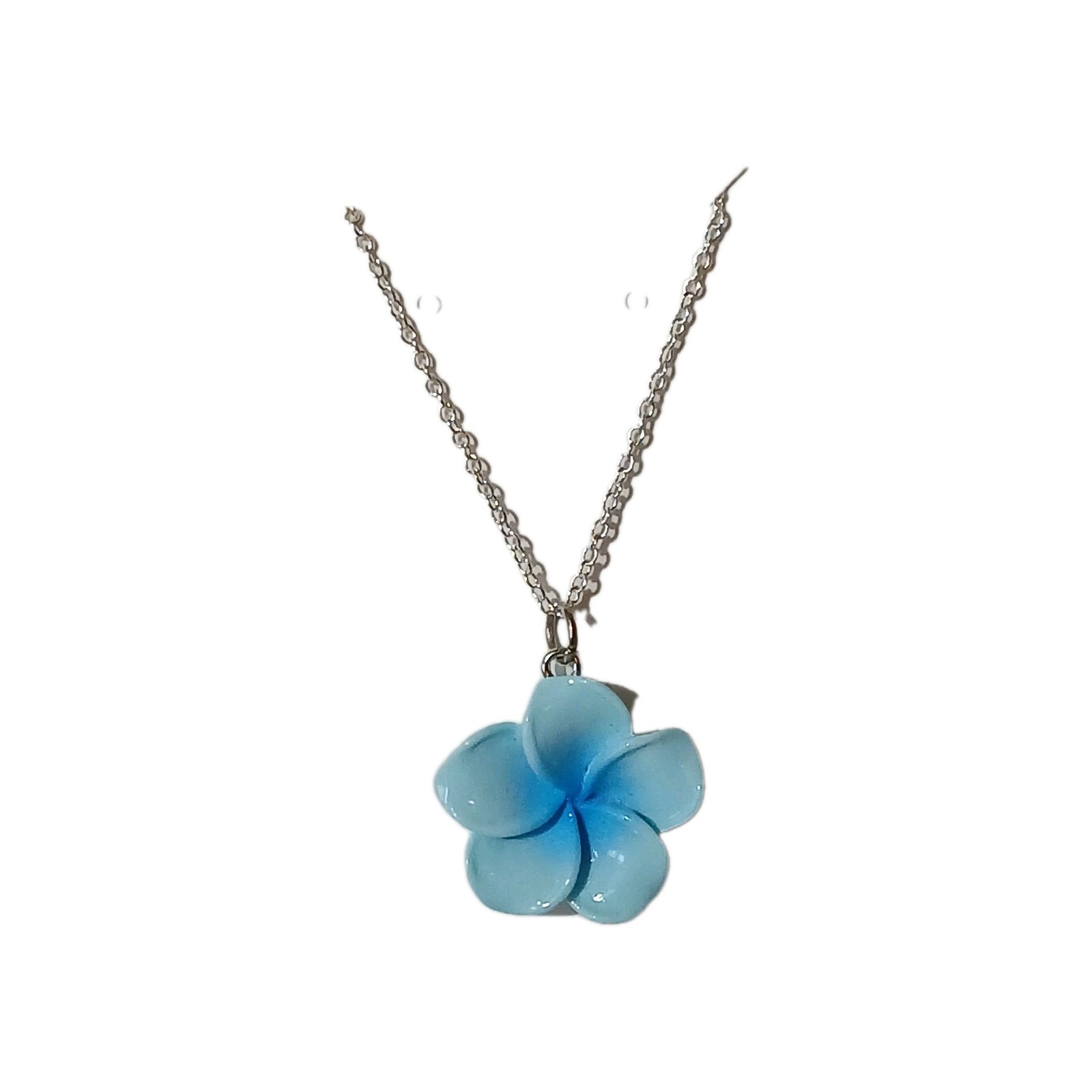 Blue Hawaiian Flower Necklace